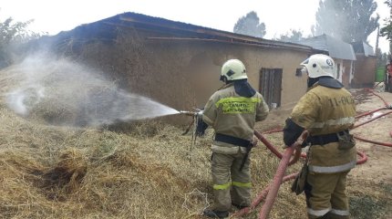 Тонна сена загорелась в области Жетысу