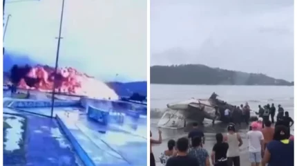 Бразилияда ұшақ ұшу-қону жолағынан шығып жағажайда жарылды: Апаттан бір адам қаза тауып, жетеуі зардап шекті