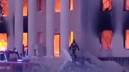 Сельский акимат загорелся в Костанайской области