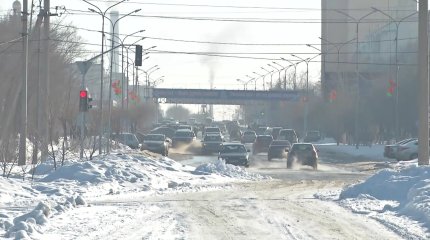 Черный снег выпал в Сатпаеве