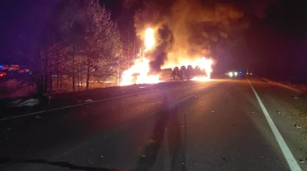 Абай облысында бұланның кесірінен жүк көлігі жанып кетті