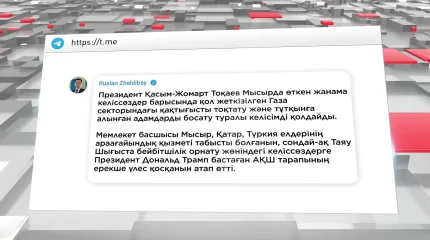 Мемлекет басшысы Газа секторындағы қақтығысты тоқтату туралы келісімді қолдайды