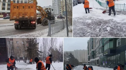 Первые снегопады в Астане: на уборку вышли 2500 рабочих