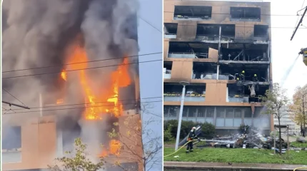 Жилой дом загорелся при съёмках рэп-клипа во Франции