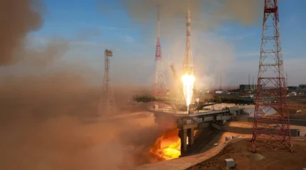 На Байконуре запуск "Союза" повредил стартовую площадку