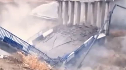 Мост обрушился в Туркестанской области (ВИДЕО)