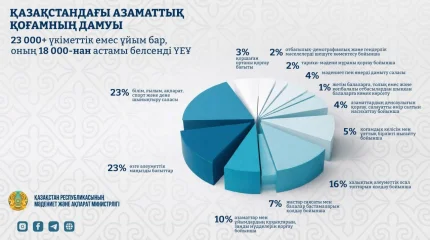 Қазақстандағы азаматтық қоғамның қалыптасуына 23 мыңнан астам ҮЕҰ үлес қосуда