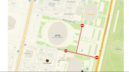 Возле «Астана Арены» перекроют улицы 19 декабря