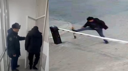 «Бой» со шлагбаумом: жителя Актау арестовали на пять суток