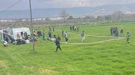 Түркияда мектеп оқушылары мінген шағын автобус аударылды