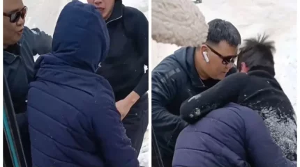 Оралда автобустың екі жолаушысы сөзге келіп, артынша төбелесіп кетті