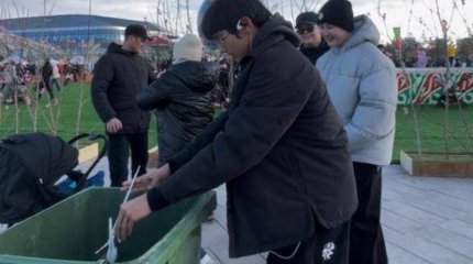 «Таза Қазақстан»: в Наурыз спортсмены вышли на уборку мест массовых гуляний