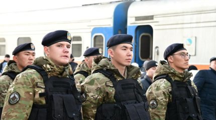 К 80-летию Победы: морпехи первыми прибыли на военный парад в Астане