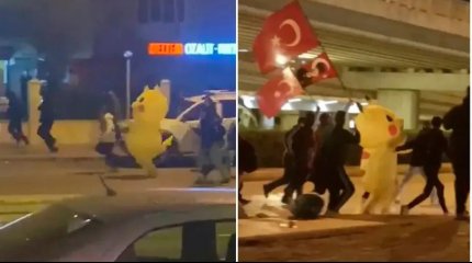 Пикачу пришлось убегать от турецких полицейских вместе с демонстрантами