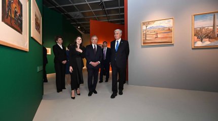 Қазақстан мен Өзбекстан президенттері Әбілхан Қастеев пен Орал Таңсықбаевтың туындыларын тамашалады