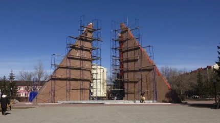 Қызылжарда Жеңістің 80 жылдығына орай “Мәңгілік алау” монументі күрделі жөндеуден өтіп жатыр
