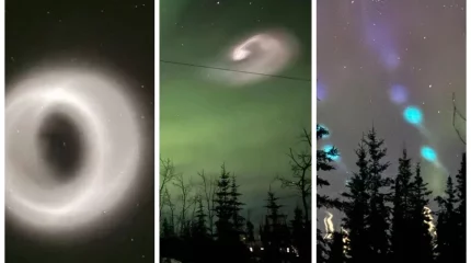 Аляска тұрғындары аспанда пайда болған "шиыршық сақинаны" түсіріп алды