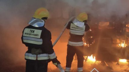 Пожар со взрывом произошел на левобережье Астаны