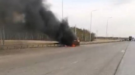 Щучинск-Астана трассасында жеңіл көлік жанып кетті