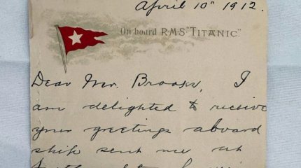 Письмо с «Титаника» продали на аукционе за 350 тысяч евро