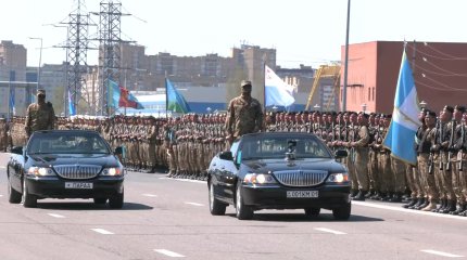 Жеңіс күніне орай елордада өтетін әскери парадқа жауынгерлер тас-түйін дайын