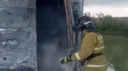 ГАЗель сгорела на трассе в Актюбинской области