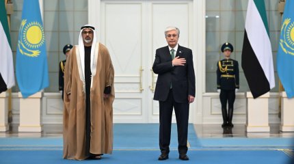 Ақордада Абу Дабидің Тақ мұрагері шейх Халед бен Мұхаммед бен Заид Әл Нахаянды салтанатты қарсы алу рәсімі өтті