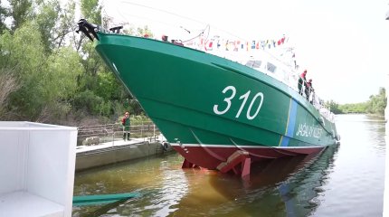 Малый сторожевой корабль «Семей» спустили на воду в Уральске