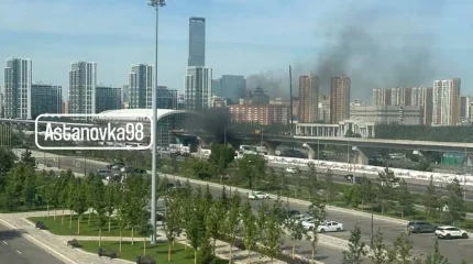 Астанадағы LRT маңынан өрт шықты