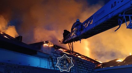 Крупный пожар произошел в кафе Щучинска