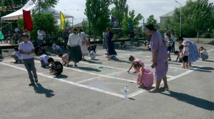 Қызылорда облысы Шиелі ауданында балалар ашық аспан астында мерекені тойлады