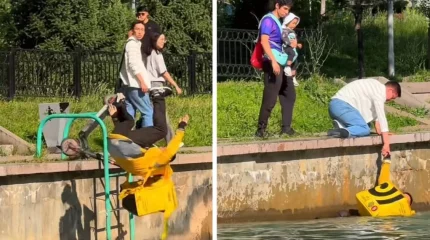 Суға құлап кеткен курьерді құтқарған жігіт 200 доллар сыйақы алды