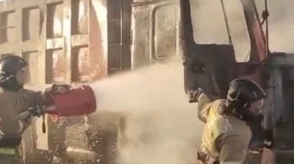 Грузовик горел в Астане