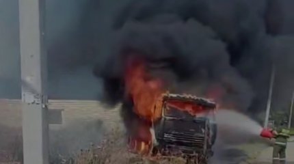 КАМАЗ сгорел в Актобе