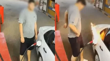 Өскеменде көлігіне бензин құйып тұрған ер адам оттық қолданамын деп өртеп алды