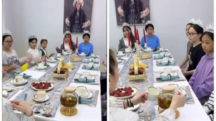 "Келін болуға дайындайды": Оқушы қыздарға шай құюды үйреткен орталық сынға қалды