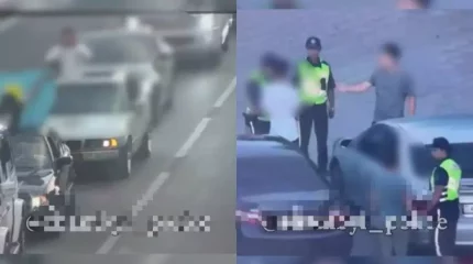 Таразда мектеп түлектері кортеж ұйымдастырған