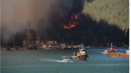 Түркиядағы өрт: Өрт танымал курорттарға жетті