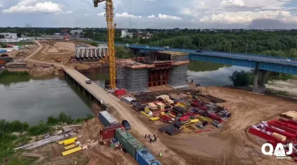 Ертіс өзені арқылы өтетін көпірдің құрылысы қарқынды жалғасуда