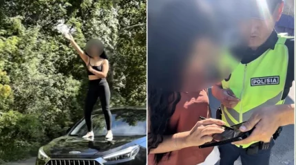 Тиктокершу оштрафовали за танцы на капоте машины в области Абай