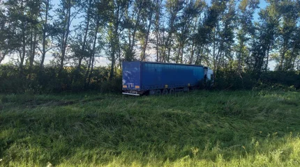 Иностранец на фуре потерял сознание и слетел с трассы в СКО