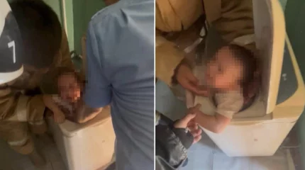 Маленького атыраусца «поглотила» стиральная машина