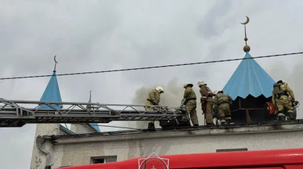 Мечеть загорелась в Шымкенте