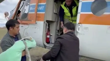 Трехлетнего ребенка с тяжелым отравлением доставили на вертолете в Жезказган