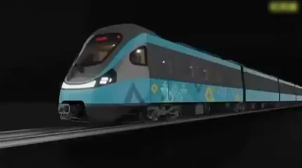 LRT-ның бірінші пойызы рельспен жүріп өтеді