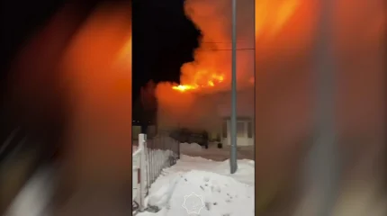 Почти полностью сгорело кафе в Костанайской области