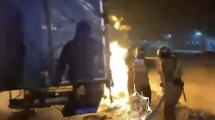 Грузовик взорвался в Астане