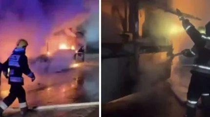 Автобус полностью сгорел под Астаной