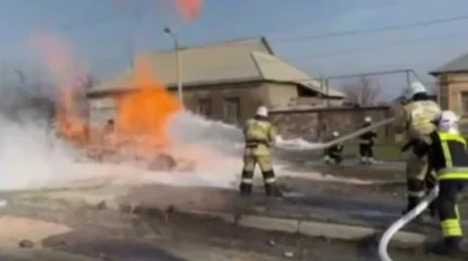 Шымкентте газ құбырынан өрт шықты