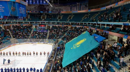 Необычную акцию в поддержку Конституции провели на матче «Барыса»